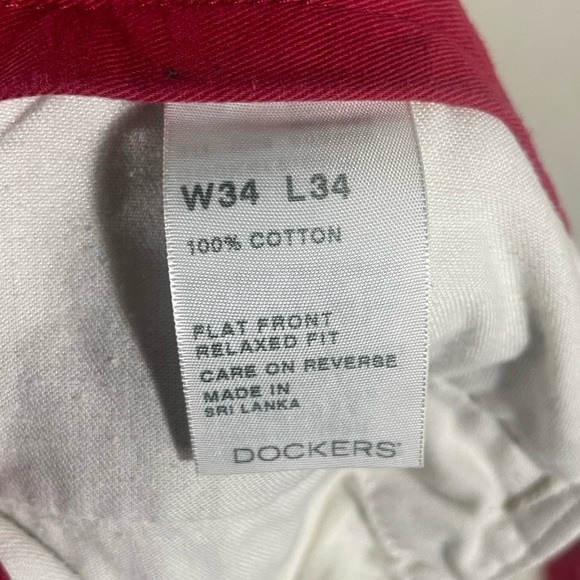 Men's Dockers Relaxed Fit Comfort Stretch Pleated Khaki Pants Size 34 x 34 - Picture 8 of 9